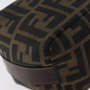 FENDI Zucca Canvas Accessory Pouch Black Brown Auth 178882-17