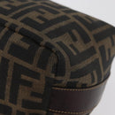 FENDI Zucca Canvas Accessory Pouch Black Brown Auth 178882-18