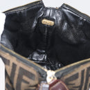 FENDI Zucca Canvas Accessory Pouch Black Brown Auth 178882-20