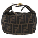 FENDI Zucca Canvas Accessory Pouch Black Brown Auth 178882-13