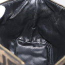 FENDI Zucca Canvas Accessory Pouch Black Brown Auth 178882-21
