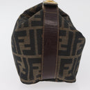 FENDI Zucca Canvas Accessory Pouch Black Brown Auth 178882-4