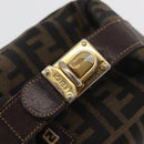 FENDI Zucca Canvas Accessory Pouch Black Brown Auth 178882-7