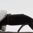 FENDI Zucca Canvas Accessory Pouch Black Brown Auth 178882-14