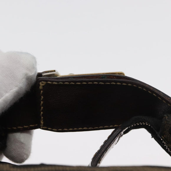FENDI Zucca Canvas Accessory Pouch Black Brown Auth 178882