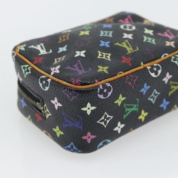 LOUIS VUITTON Monogram Multicolor Trousse Wapity Pouch Black M58034 Auth 178884