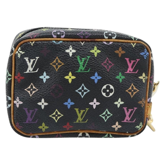 LOUIS VUITTON Monogram Multicolor Trousse Wapity Pouch Black M58034 Auth 178884