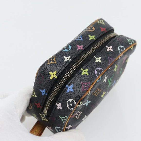 LOUIS VUITTON Monogram Multicolor Trousse Wapity Pouch Black M58034 Auth 178884