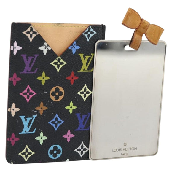 LOUIS VUITTON Monogram Multicolor Etui Miroir Mirror Black M92651 Auth 178885A