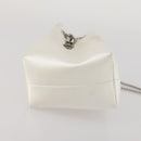 Jimmy Choo Bonbon Chain Shoulder Bag Satin 2way White Silver Auth 178886-5
