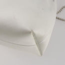 Jimmy Choo Bonbon Chain Shoulder Bag Satin 2way White Silver Auth 178886-17