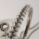 Jimmy Choo Bonbon Chain Shoulder Bag Satin 2way White Silver Auth 178886-9