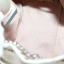 Jimmy Choo Bonbon Chain Shoulder Bag Satin 2way White Silver Auth 178886-11