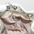 Jimmy Choo Bonbon Chain Shoulder Bag Satin 2way White Silver Auth 178886-20
