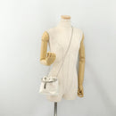 Jimmy Choo Bonbon Chain Shoulder Bag Satin 2way White Silver Auth 178886-22
