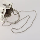 Jimmy Choo Bonbon Chain Shoulder Bag Satin 2way White Silver Auth 178886-7