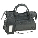BALENCIAGA The City Hand Bag Leather Green Auth 178891V-1