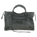 BALENCIAGA The City Hand Bag Leather Green Auth 178891V-13