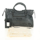 BALENCIAGA The City Hand Bag Leather Green Auth 178891V-12
