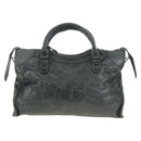 BALENCIAGA The City Hand Bag Leather Green Auth 178891V-2
