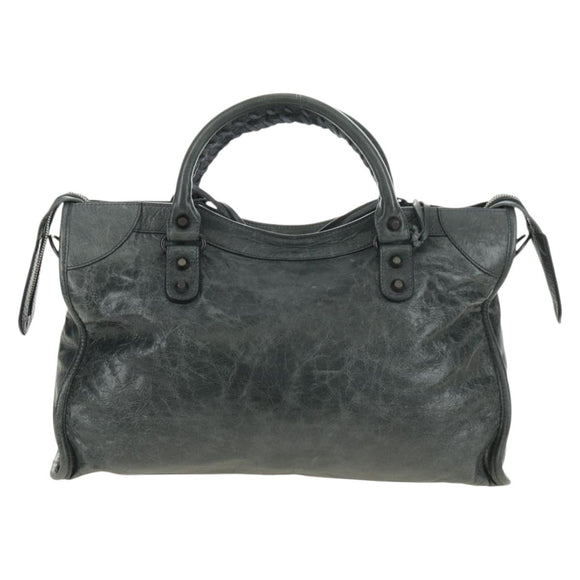 BALENCIAGA The City Hand Bag Leather Green Auth 178891V
