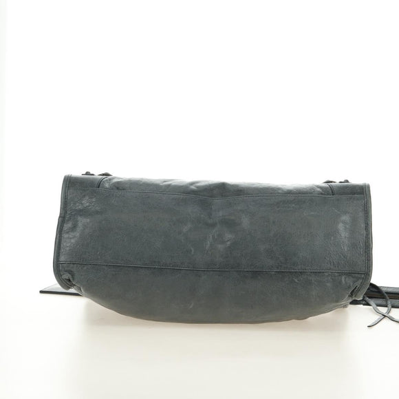 BALENCIAGA The City Hand Bag Leather Green Auth 178891V