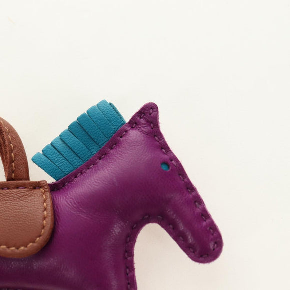 HERMES Rodeo PM Charm Leather Purple Auth 178894M