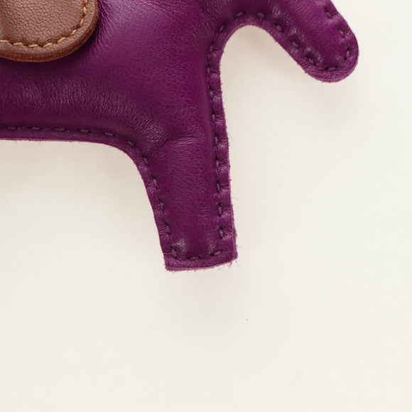 HERMES Rodeo PM Charm Leather Purple Auth 178894M