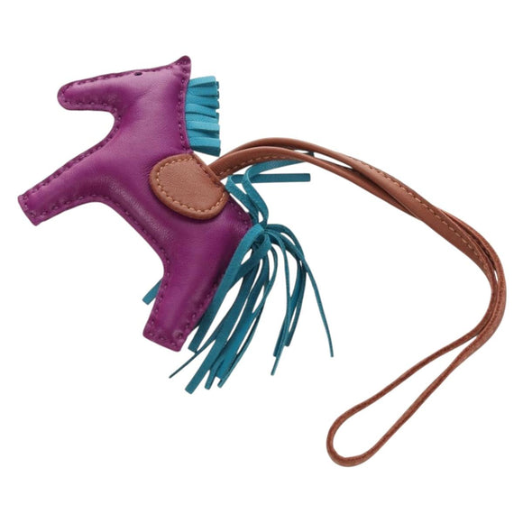 HERMES Rodeo PM Charm Leather Purple Auth 178894M