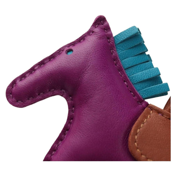 HERMES Rodeo PM Charm Leather Purple Auth 178894M