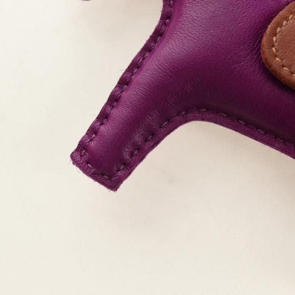 HERMES Rodeo PM Charm Leather Purple Auth 178894M