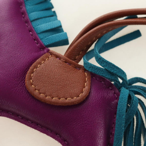 HERMES Rodeo PM Charm Leather Purple Auth 178894M