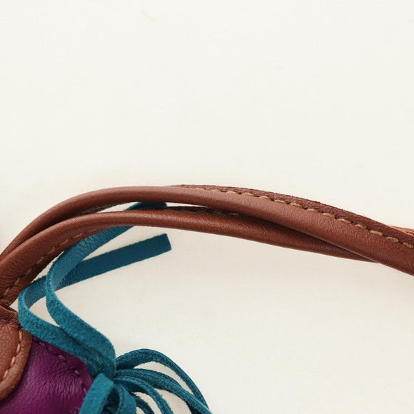 HERMES Rodeo PM Charm Leather Purple Auth 178894M