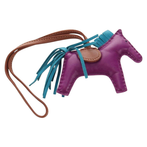HERMES Rodeo PM Charm Leather Purple Auth 178894M