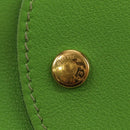 HERMES Stifteetui Leder Grün Gold Auth 178895M-8
