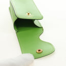 HERMES Stifteetui Leder Grün Gold Auth 178895M-9