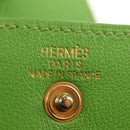 HERMES Stifteetui Leder Grün Gold Auth 178895M-17