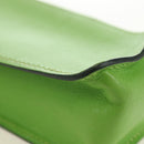 HERMES Stifteetui Leder Grün Gold Auth 178895M-7