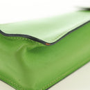 HERMES Stifteetui Leder Grün Gold Auth 178895M-14