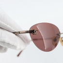 CHANEL COCO Mark Sunglasses Metal Bronze CC Auth 178896A-6