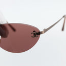 CHANEL COCO Mark Sunglasses Metal Bronze CC Auth 178896A-7