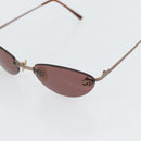 CHANEL COCO Mark Sunglasses Metal Bronze CC Auth 178896A-9