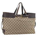 GUCCI GG Canvas Handtasche Beige Gold 106251 Auth 178897-1