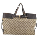 GUCCI GG Canvas Handtasche Beige Gold 106251 Auth 178897-13