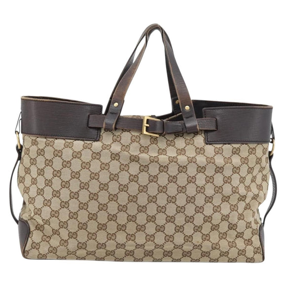 GUCCI GG Canvas Handtasche Beige Gold 106251 Auth 178897
