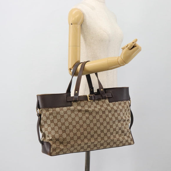 GUCCI GG Canvas Handtasche Beige Gold 106251 Auth 178897