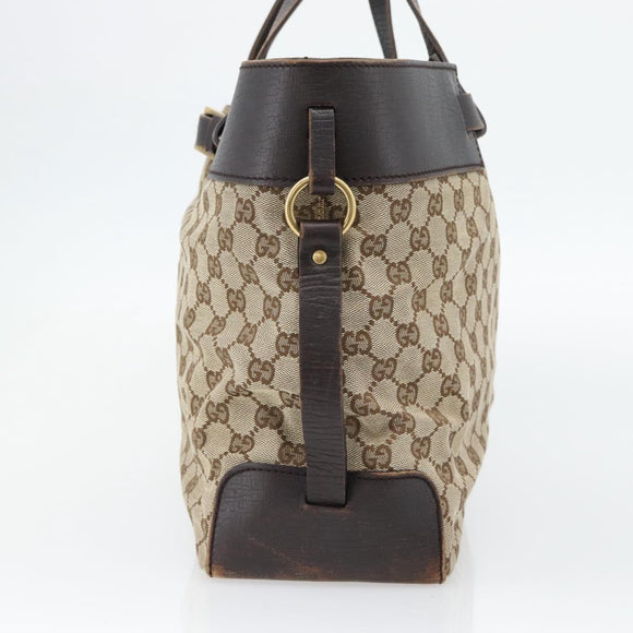 GUCCI GG Canvas Handtasche Beige Gold 106251 Auth 178897