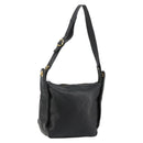CELINE Shoulder Bag Leather Black Gold Auth 178898A-1