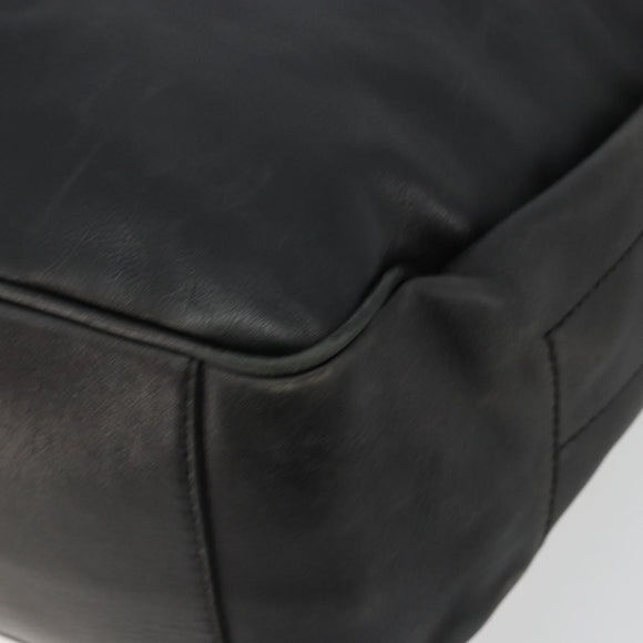 CELINE Shoulder Bag Leather Black Gold Auth 178898A