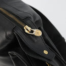 CELINE Shoulder Bag Leather Black Gold Auth 178898A-10